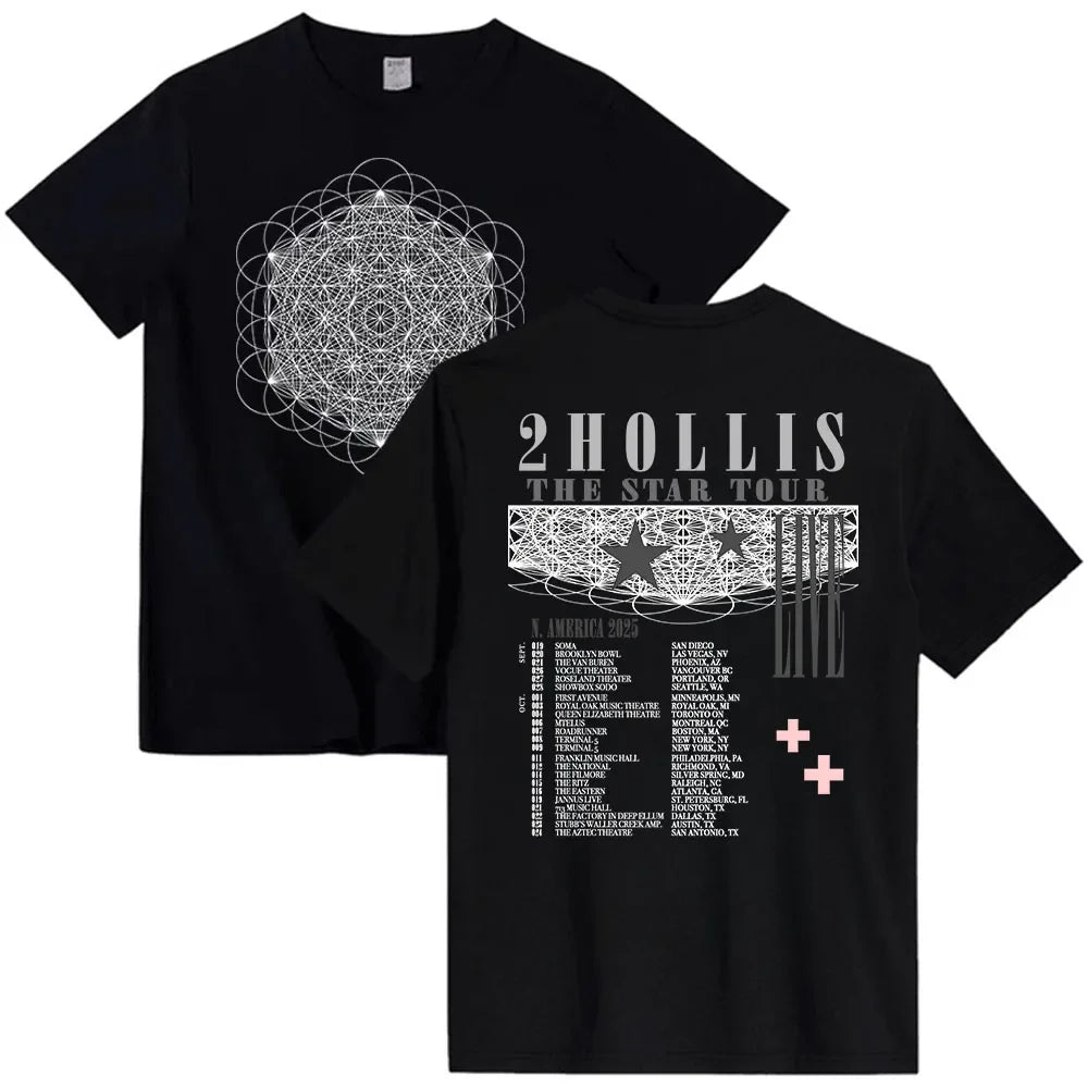 2hollis THE STAR TOUR 2025 T-shirt Summer Short Sleeve O-neck Tshirts for Male Summer Loose Grunge Unisex Streetwear Casual Tees