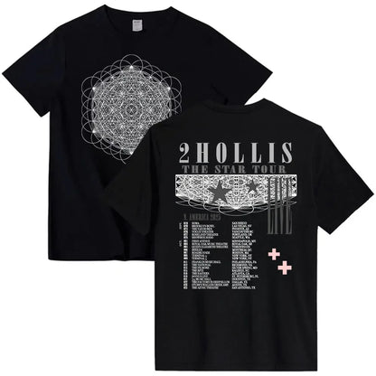 2hollis THE STAR TOUR 2025 T-shirt Summer Short Sleeve O-neck Tshirts for Male Summer Loose Grunge Unisex Streetwear Casual Tees