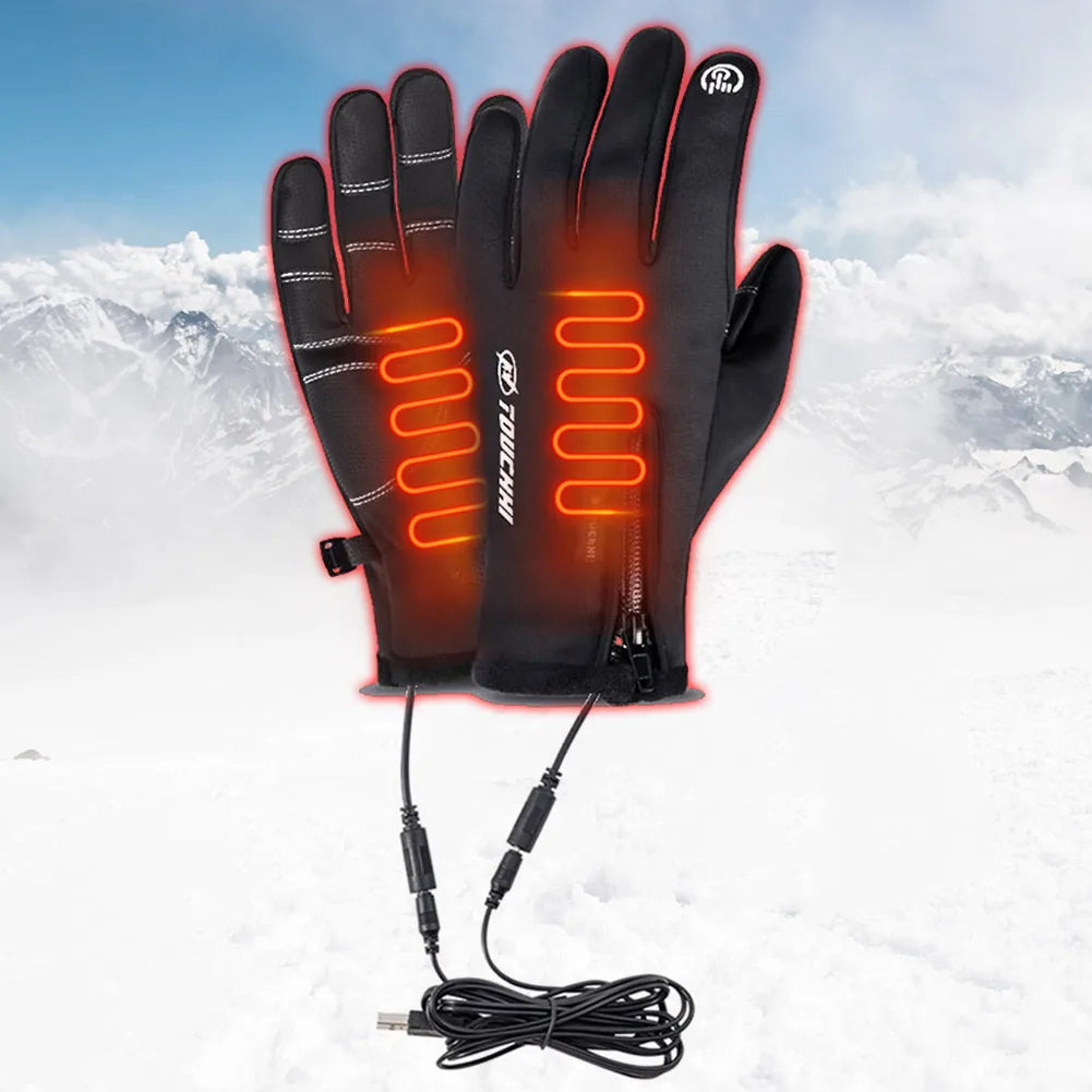 Heated Gloves Eletric Thermal Heat Gloves Skiing Snowboarding Hunting Fishing Waterproof Heated Rechargeable Gloves