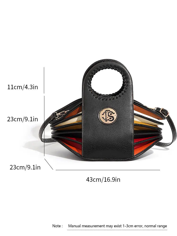 Shoulder Bag High-end Leather Purse Large Capacity Top Handle Crossbody