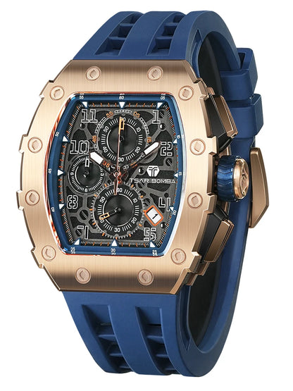 Luxury Brand Tonneau Design Waterproof Clock Stainless Steel Wristwatch Rectangle