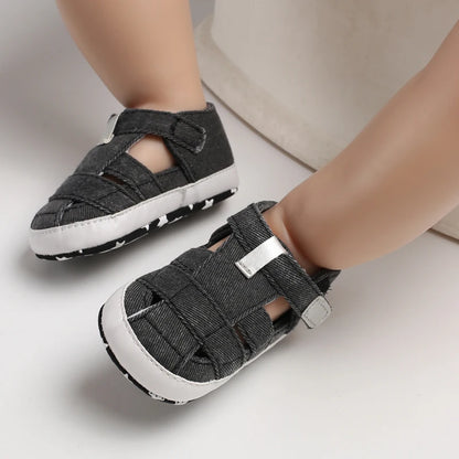 Newborn Boys And Girls Baby Shoes Canvas Soft Soles First Walking Shoes Breathable