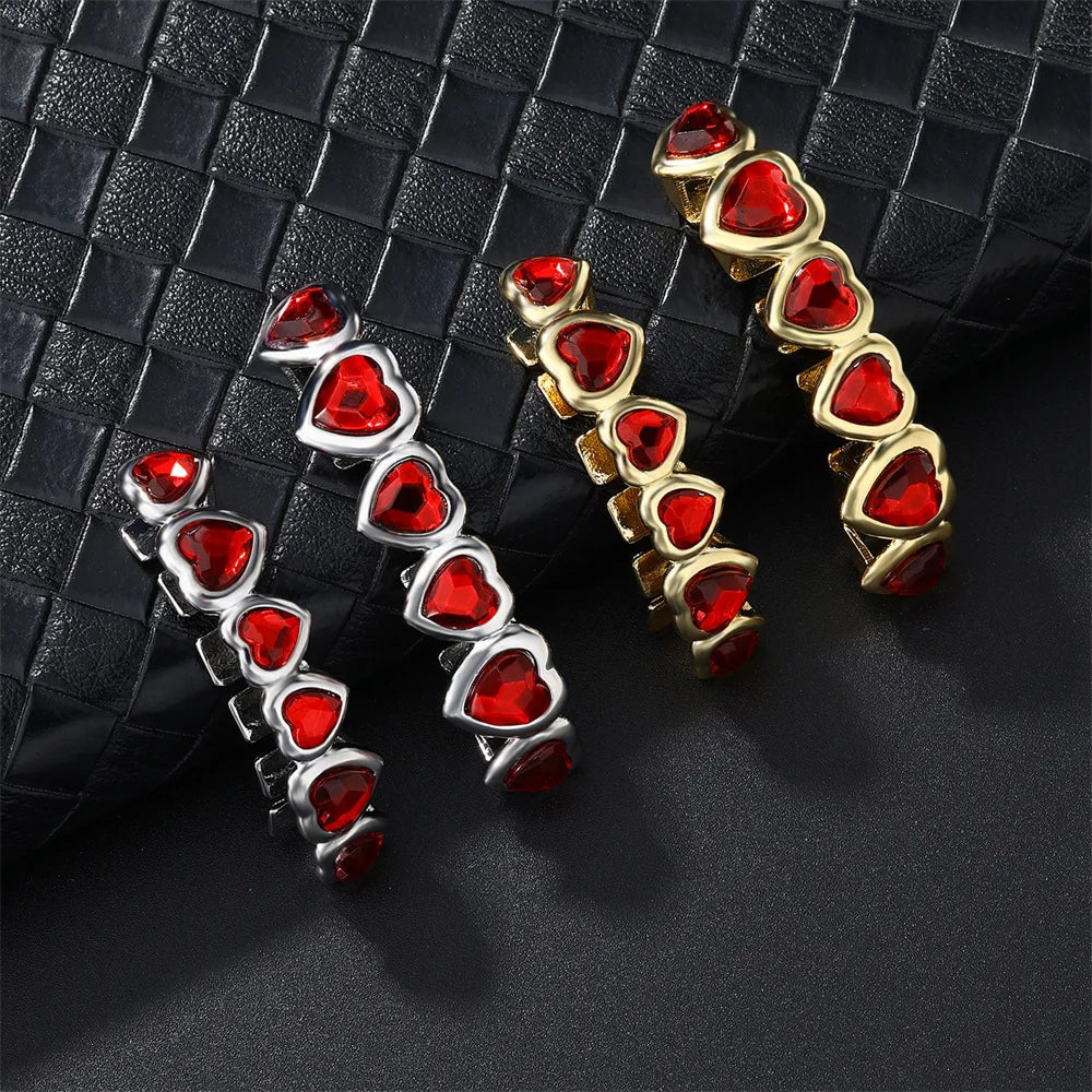 Red Crystal Heart Tooth Caps For Women Men Jewelry Hip Hop Silver Color Green Zircon Teeth Grillz Dental Grills Gold Green Gold Red Top Gold Green Bottom Gold Green-Gold Red Top-Gold Green Bottom-Gold Red-Gold Green Top-Silver Green Top-Silver Green-Silver Green Bottom-Silver Red-Gold Red Bottom-Silver Red Bottom-Silver Red Top-