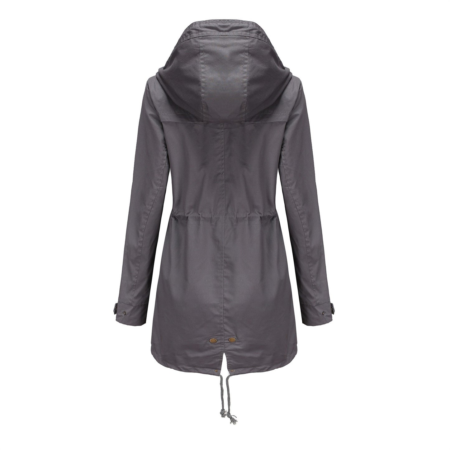 Women Jacket Windproof Windbreaker Trench Coats Female Hooded Drawstring Long