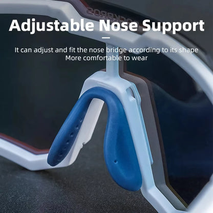 Photochromic Polarized Lens Adjustable Nose Support Myopia Frame Sports Men Women Cycling Goggle