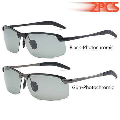 Men Photochromic Polarized Chameleon Glasses Change Color Sun Glasses Day Night Vision UV400