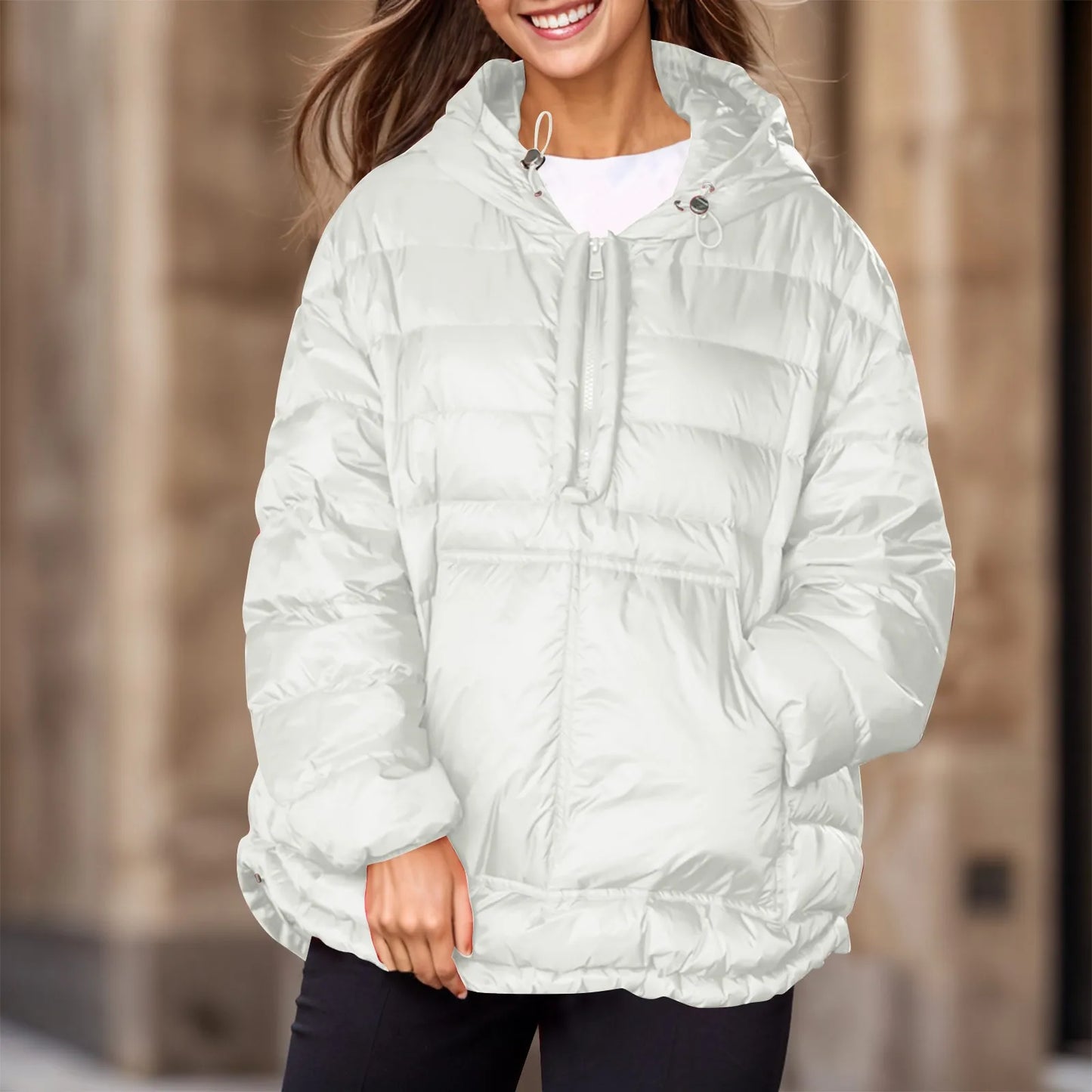Plus Size Parkas For Women Casual Women Casual Hoodies Pocket Coat Lightweight Jacket Winter Coats For Women пуховик женский