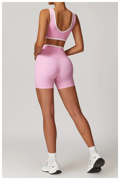 Yoga Set 2 Pieces Workout Outfits Fitness Sportswear Gym Tracksuit High Waist Leggings Sports Bra Athletic Wear Women Clothes