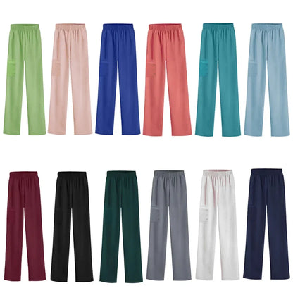 Solid Color Soft Medical Uniform Bottoms Men's and Women's Medical Workwear Pants Nurse Accessories Scrub Bottoms