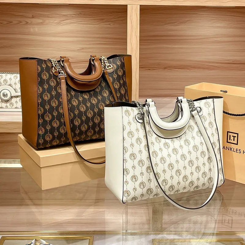 Light luxury brand designer high-end texture retro shoulder crossbody bag with l