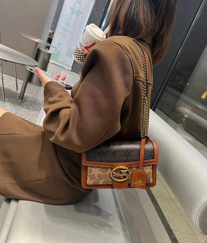 Light luxury women's high-end color contrast single shoulder underarm bag