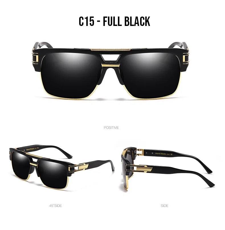 Men Sunglasses Glamour Mirrored Retro Vintage Square Designer Shades Unisex