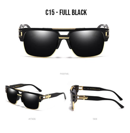Men Sunglasses Glamour Mirrored Retro Vintage Square Designer Shades Unisex