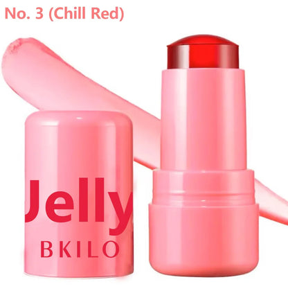 3-in-1 Cheek Lip Tinted Moistured Blush Stick Eyes Cheek Lip Brighten Cream Water Jelly Tint Stick Matte Contour Makeup