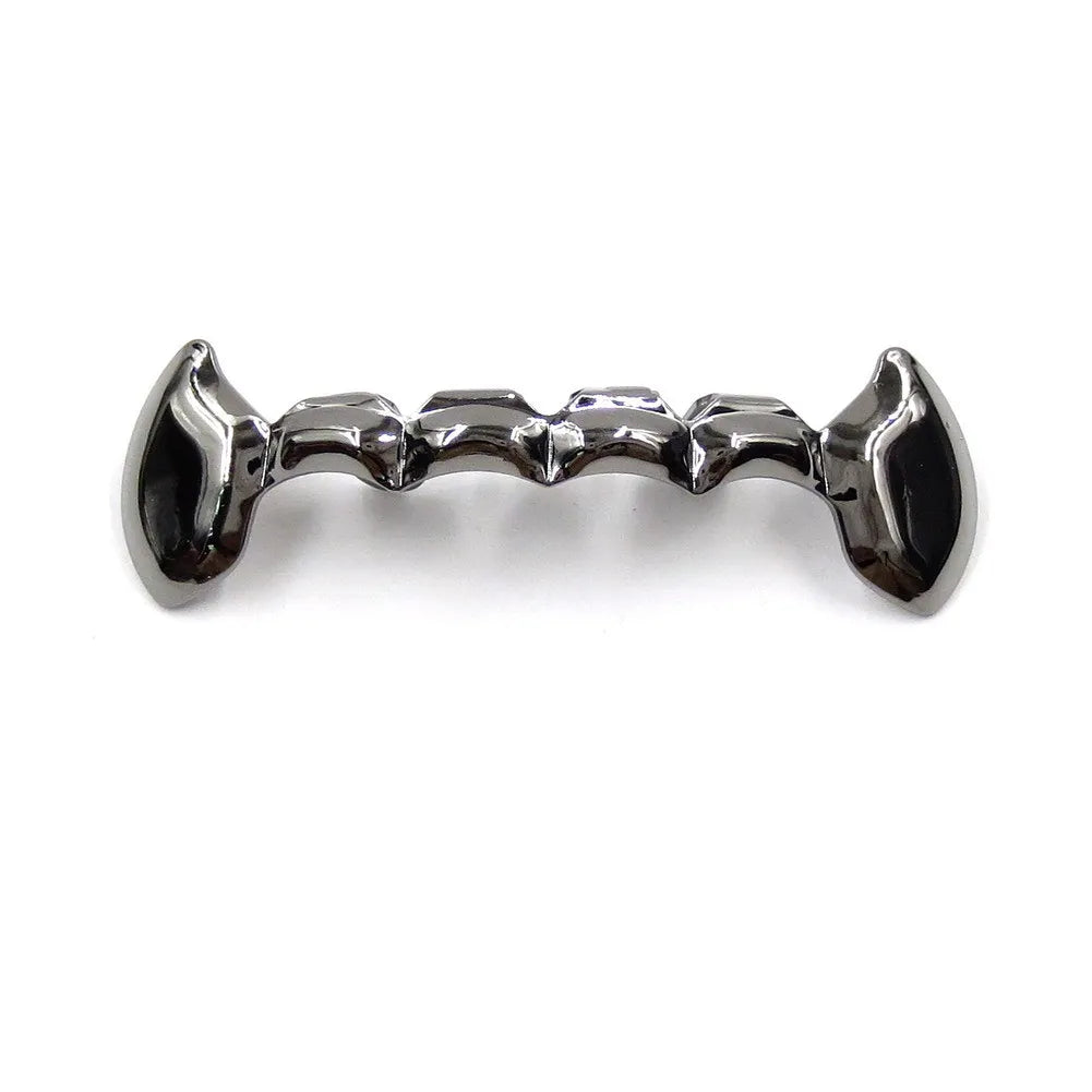 Glossy Tooth Caps Fangs Gold Silver Black Color Bottom Teeth Grillz Braces For Women Men Jewelry Dental Grills