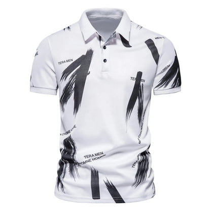 Men Polo Men Shirt Short Sleeve Polo Shirt Contrast Colo Casual