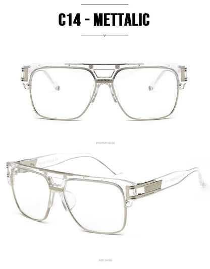 Men Sunglasses Glamour Mirrored Retro Vintage Square Designer Shades Unisex