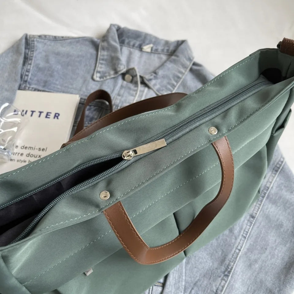 Stylish Nylon Tote Student shoudler Bags for Women Ladies Business Hand-held Briefcase Commuter Tote A4 Laptop High-end Designer