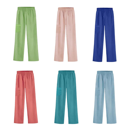 Solid Color Soft Medical Uniform Bottoms Men's and Women's Medical Workwear Pants Nurse Accessories Scrub Bottoms