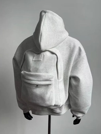 Unisex Zip Up Hoodie 3D Creative Jacket with Backpack Lightweight Hooded Sweatshirts Fashion Outfits with Pocket