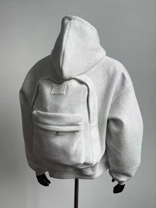 Unisex Zip Up Hoodie 3D Creative Jacket with Backpack Lightweight Hooded Sweatshirts Fashion Outfits with Pocket