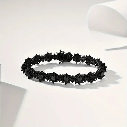 925 Silver Black Moissanite Hip Hop Fashion Bracelet, For Men And Women Gift, Valentine's Day Gifts