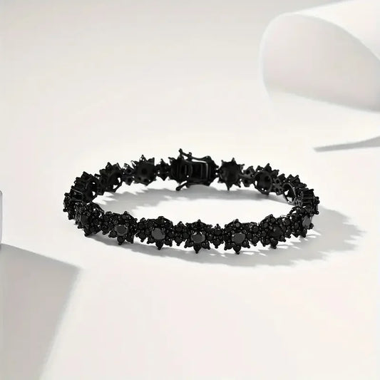 925 Silver Black Moissanite Hip Hop Fashion Bracelet, For Men And Women Gift, Valentine's Day Gifts