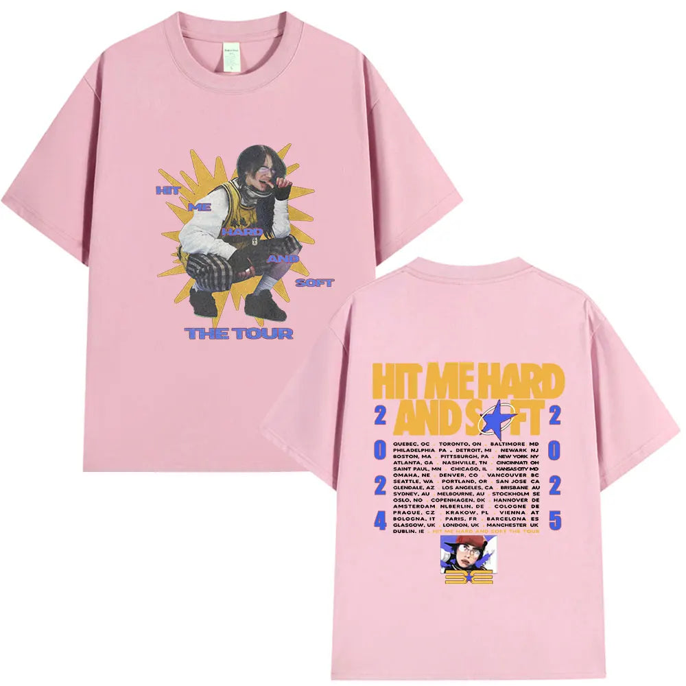 Hit Me Hard and Soft Tour 2024-2025 T Shirt Men Women Fashion Hip Hop T Shirts Cotton Loose Cozy Short Sleeve T-shirts Fans Gift