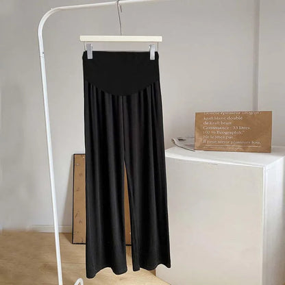 Maternity Pants Summer Maternity Silk Pants Wide-leg Pants Thin Outer Wear Loose Pleated Pants