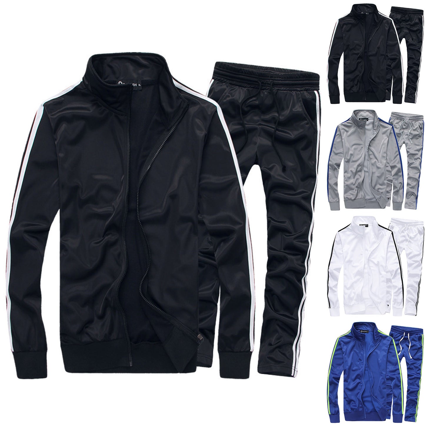 2 Piece Sets Sports Suit Men Jacket + Pants Sweatsuit Male Jogging Sporting Training Tracksuit