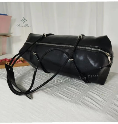 Large Capacity Boston Pillow Handbag Shoulder Bags Vintage Large Capacity Tote Bag