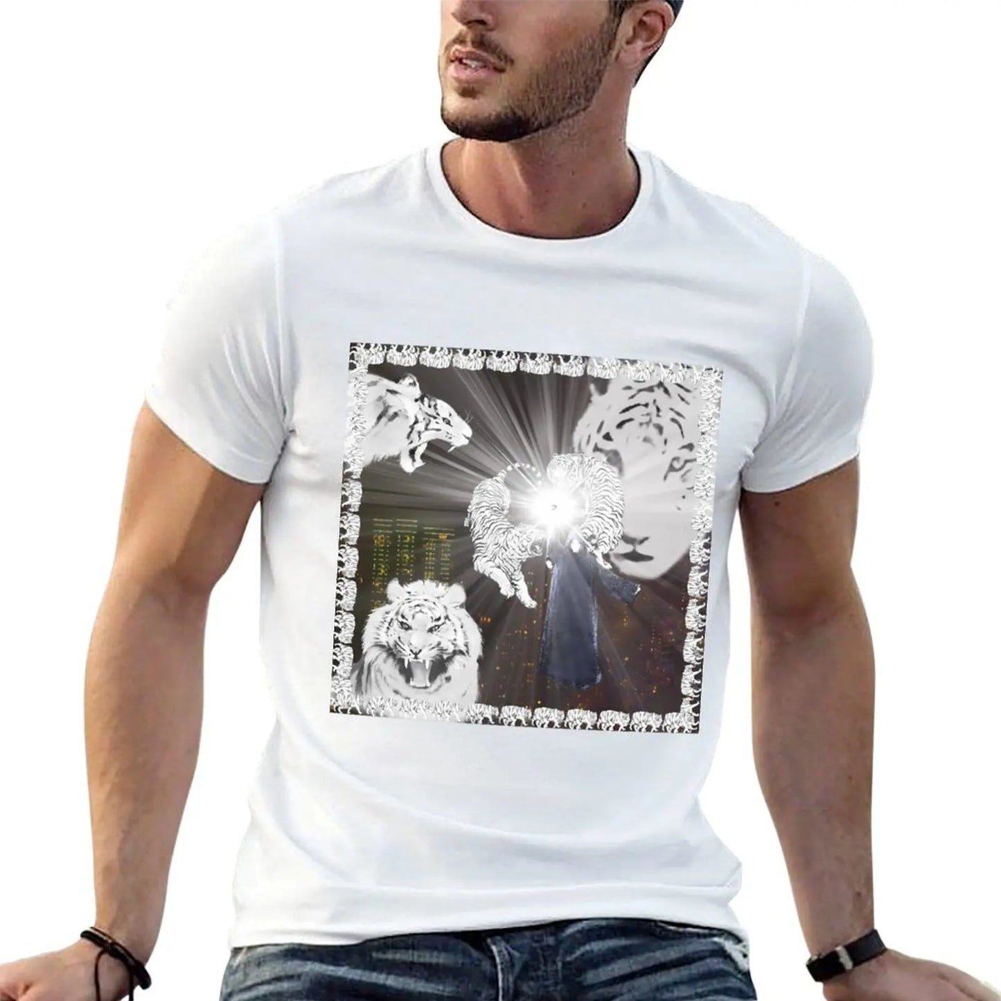 white tiger - 2hollis T-Shirt man t shirts graphic t shirts for man pack cotton T-Shirt