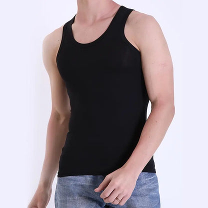 3/5 Pcs European plus-size men's cotton loose plus-size youth fitness sleeveless round neck