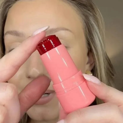 3-in-1 Cheek Lip Tinted Moistured Blush Stick Eyes Cheek Lip Brighten Cream Water Jelly Tint Stick Matte Contour Makeup