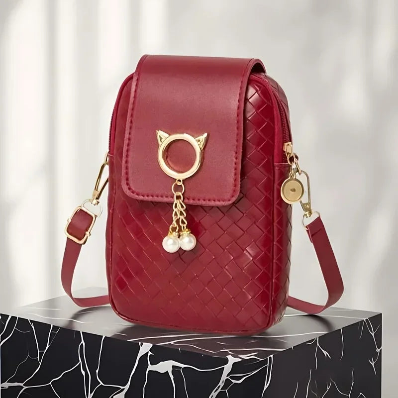 Fashion Women Mini PU Leather Crossbody Shoulder Bag Casual Mobile Phone Wallet Cute Handbag for Girls