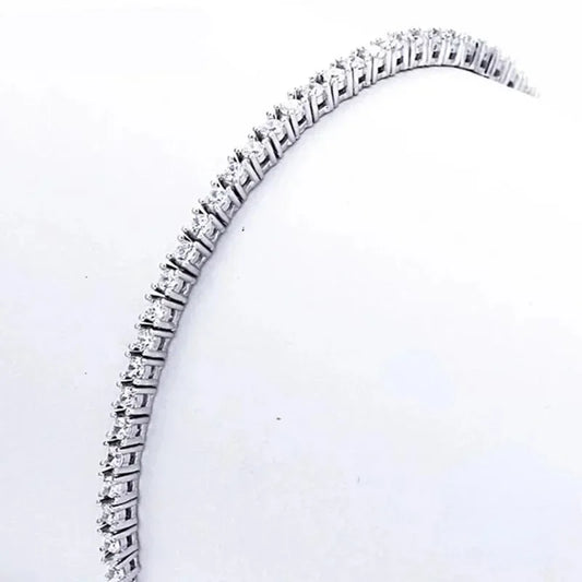Silver Plated Jewelry 17CM 19CM 21CM Tennis Bracelet Zirconia Anniversary Gift Real Sterling Silver Bangle Bracelets women Plated Silver / 17cm / Clear Plated Silver / 19cm / Clear Plated Silver / 21cm / Clear Plated Silver / 17cm / Clear-Plated Silver / 19cm / Clear-Plated Silver / 21cm / Clear-