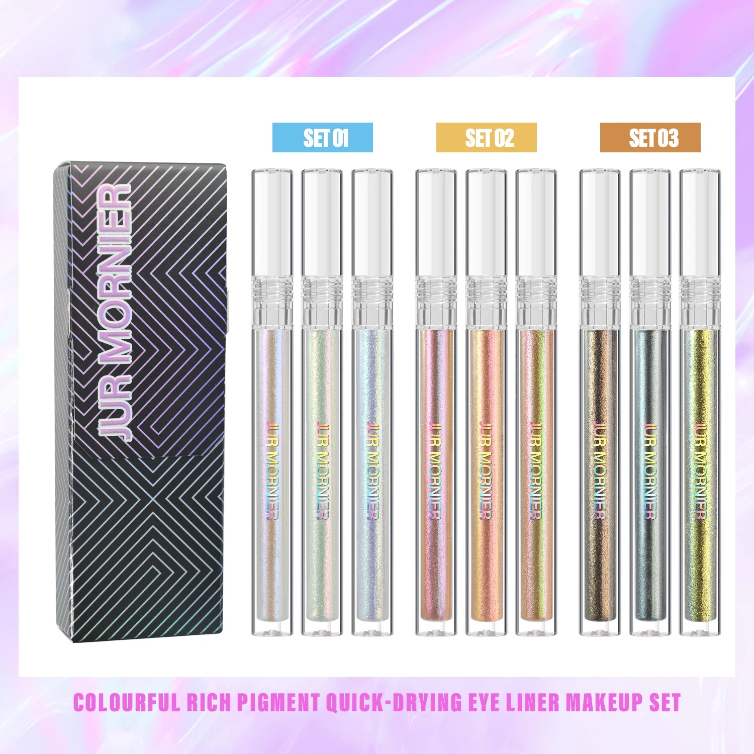 3 Pcs Duochrome Eyeshadow Liquid Set High Pigment Waterproof