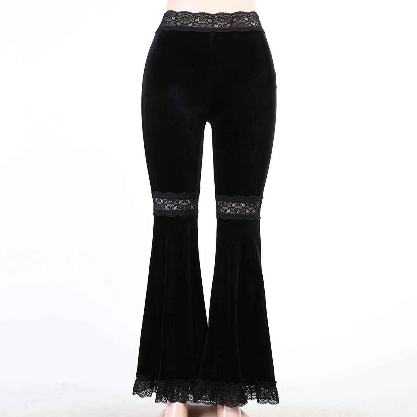 Cargo Pants Women High Waisted Fashion Long Pants Women Pants Gothic Lace Pants Paneled Wide-Leg Pants брюки женские