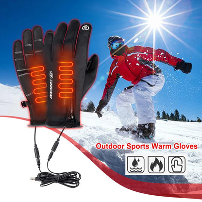 Heated Gloves Eletric Thermal Heat Gloves Skiing Snowboarding Hunting Fishing Waterproof Heated Rechargeable Gloves