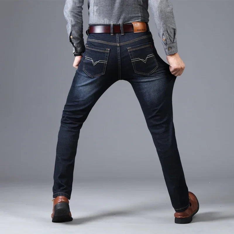 Stretch Men's Jeans Men's Style Straight and Versatile Long Pants