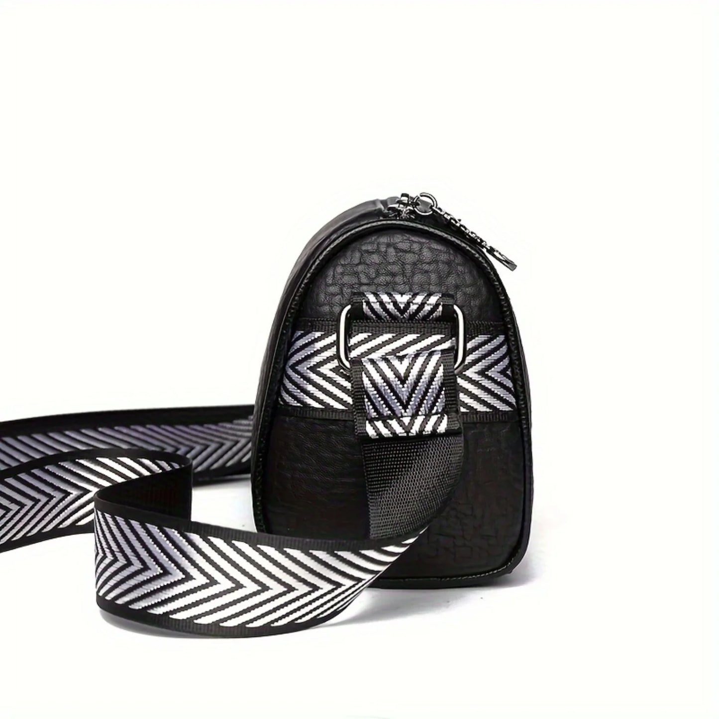 Circle Design Boston Bag, Fashion Shoulder Crossbody Bag Women, Versatile Soft PU Leather Wide Strap