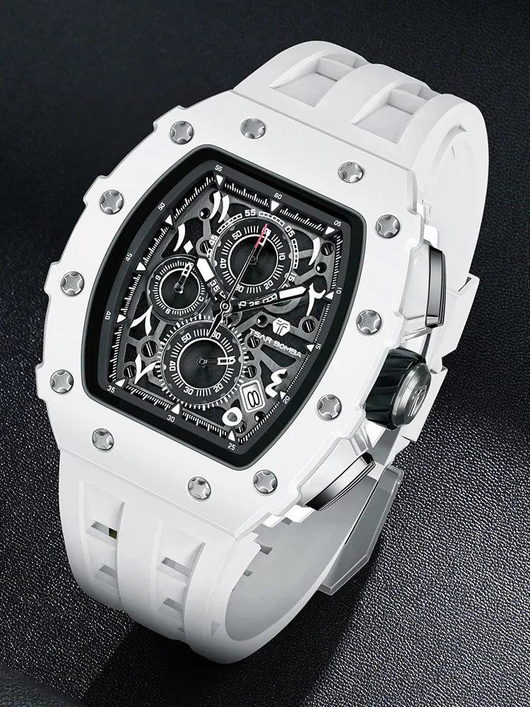 Luxury Brand Tonneau Design Waterproof Clock Stainless Steel Wristwatch Rectangle