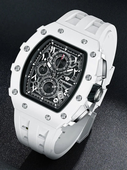 Luxury Brand Tonneau Design Waterproof Clock Stainless Steel Wristwatch Rectangle