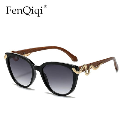 Metal Snake Trendy Street Shot Sun Glasses Brand Designer Ladies