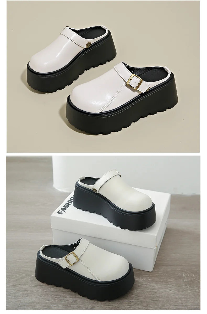 Thick Slippers Casual Shoes 1 Slip-on Baotou Half Slip-on Shoes