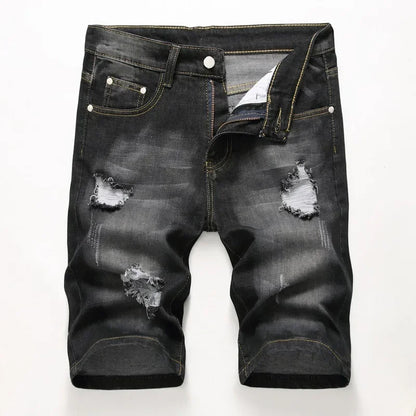 Men's Jeans Trend Denim Shorts Stretch Slim Hip Hop Classic