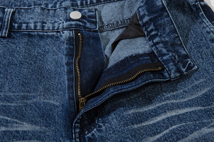 Vintage Streetwear Washed Blue Jeans Pants Mens and Womens Straight Baggy Casual Denim Trousers Oversized Loose Cargos