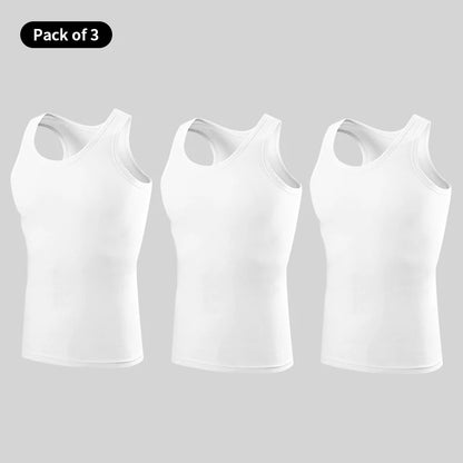 3/5 Pcs European plus-size men's cotton loose plus-size youth fitness sleeveless round neck