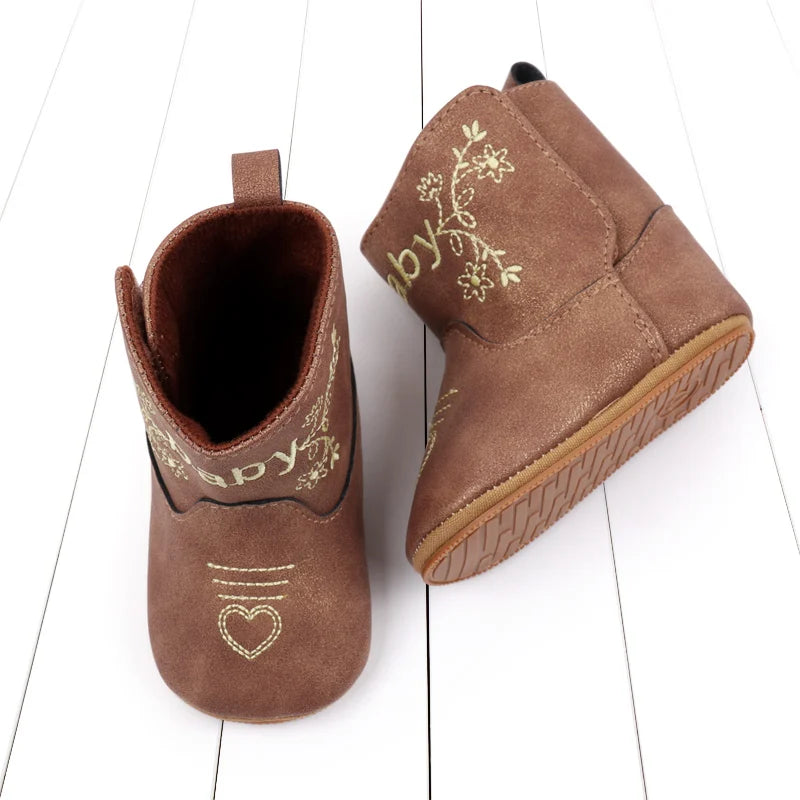 Baby Boots Made Of Soft PU and High-quality Cotton Short Boots With Rubber Soles and Anti Slip Baby