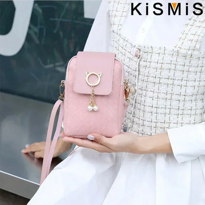 Fashion Women Mini PU Leather Crossbody Shoulder Bag Casual Mobile Phone Wallet Cute Handbag for Girls